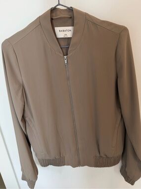 NEW Aritzia Babaton Taupe-Gray Zip Bomber Jacket